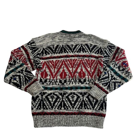 Vintage Expressions International Eclectic Grandpa Cosby Sweater Abstract Sz L - Picture 9 of 12